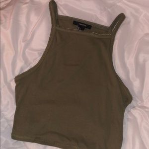 Olive Green Crop Top